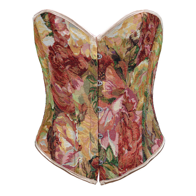 Renaissance Style Vintage Pattern Corset Vest Bustier