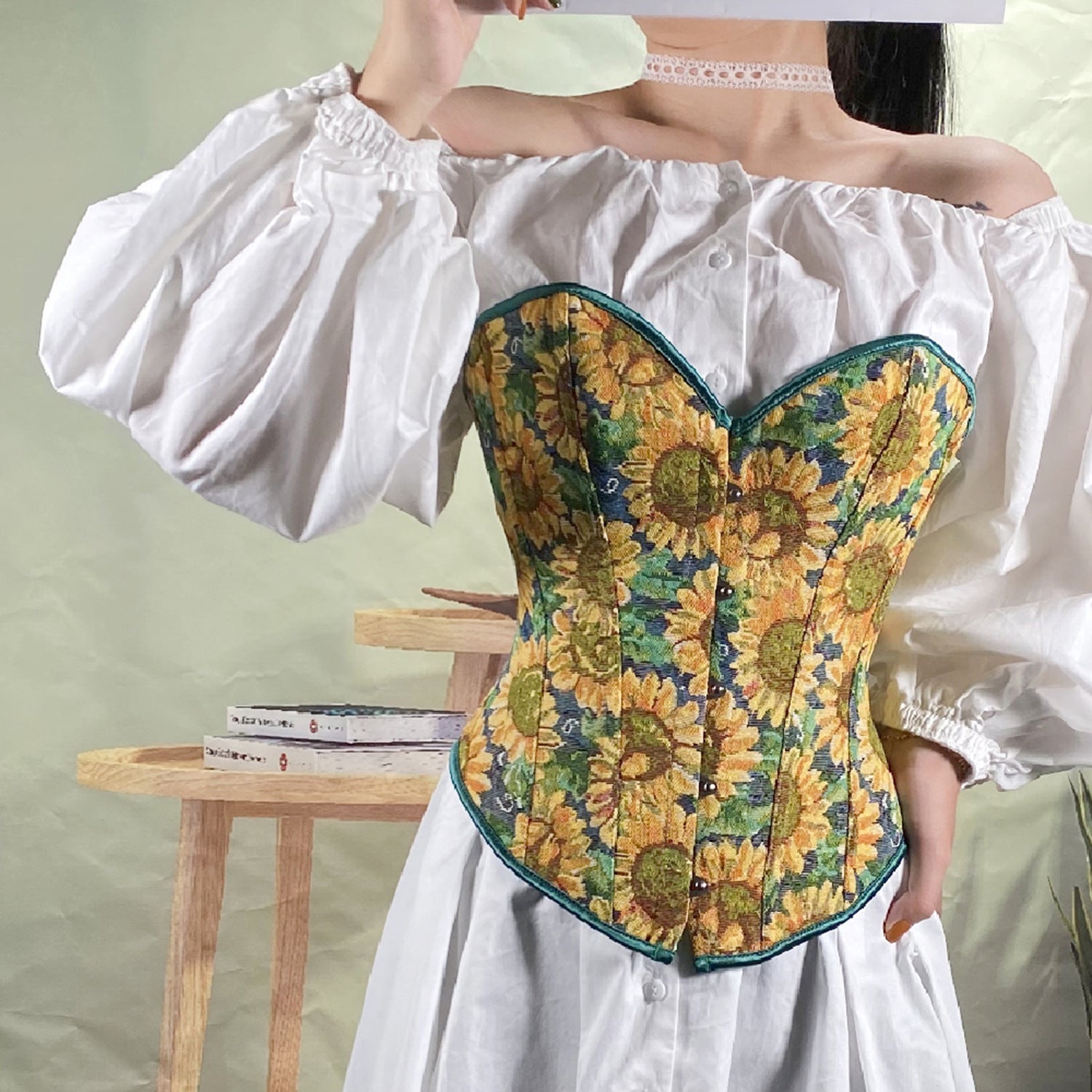 Renaissance Style Vintage Pattern Corset Vest Bustier