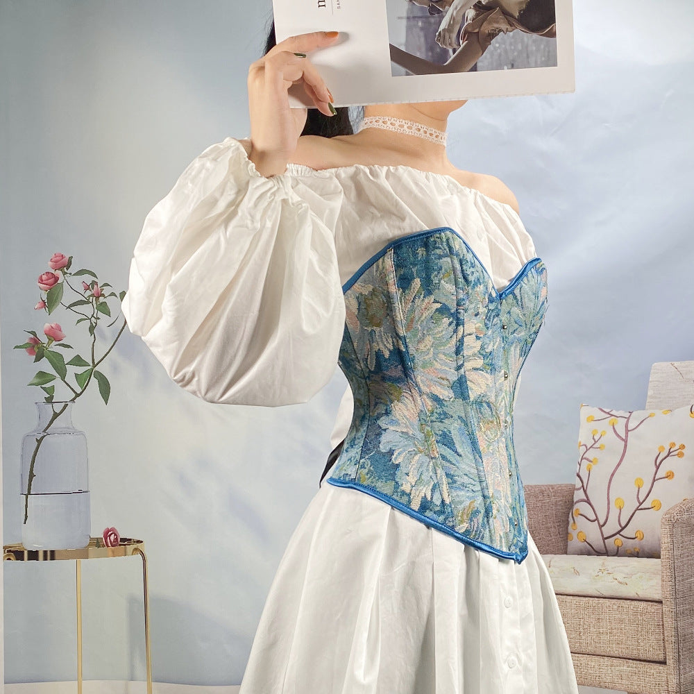 Renaissance Style Vintage Pattern Corset Vest Bustier