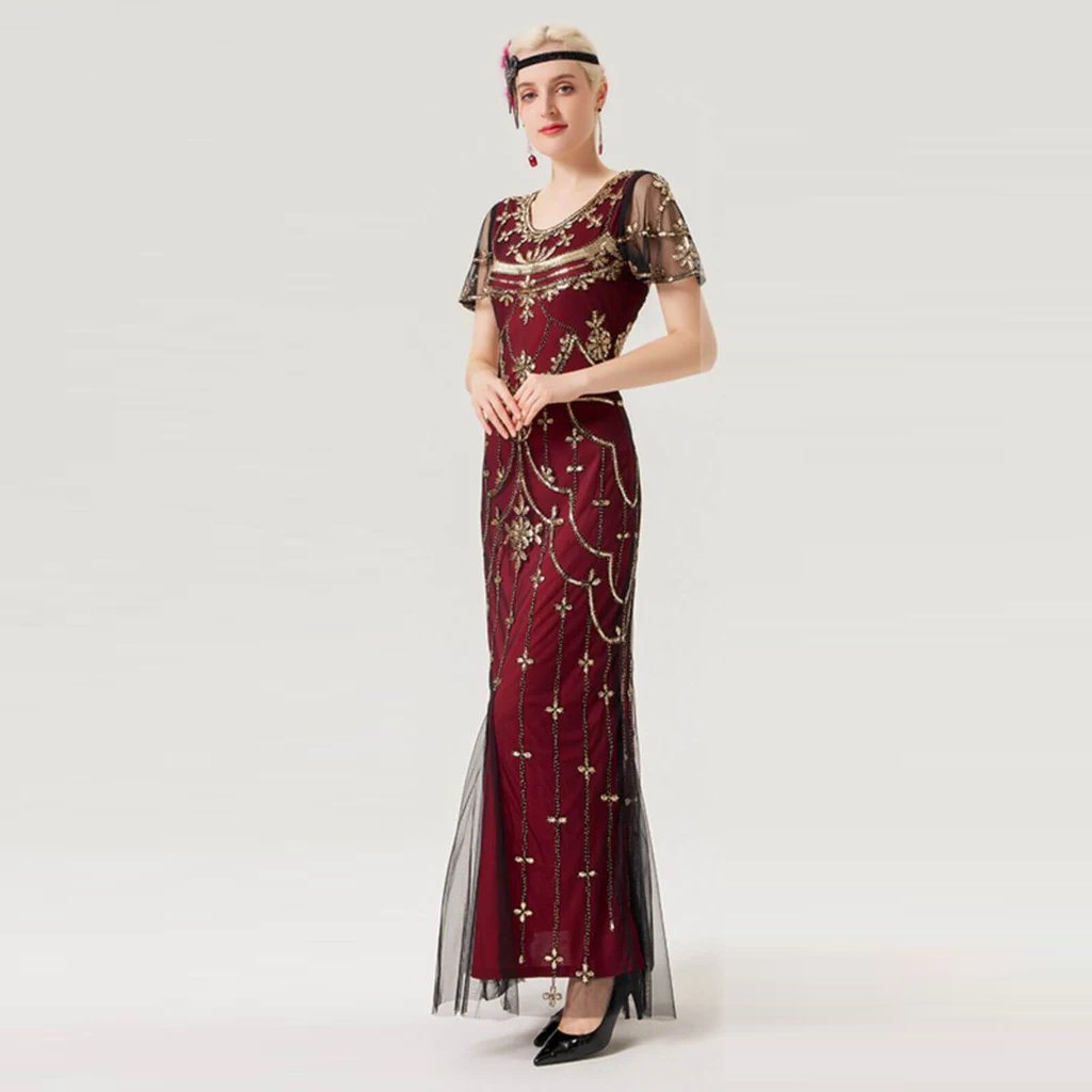 Art Deco Sequin Flapper Costume Set