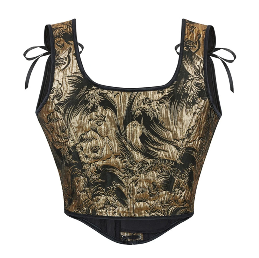 Victorian Style Jacquard Lace-up U-Back Corset