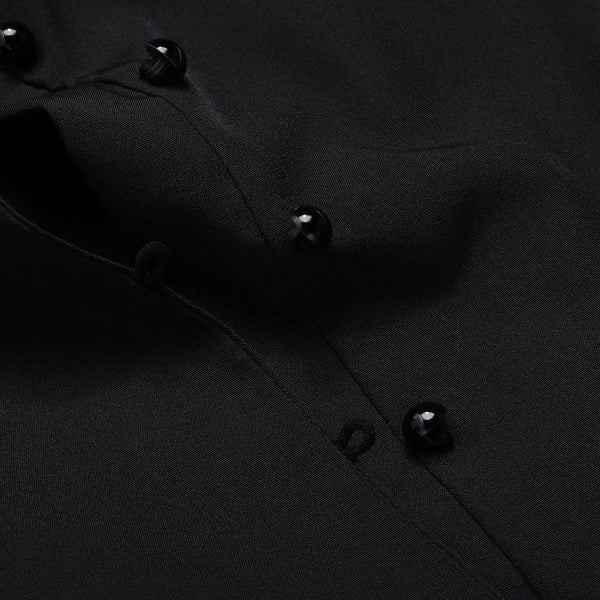 Victorian Pleated Shirt Lace Up Work Blouse