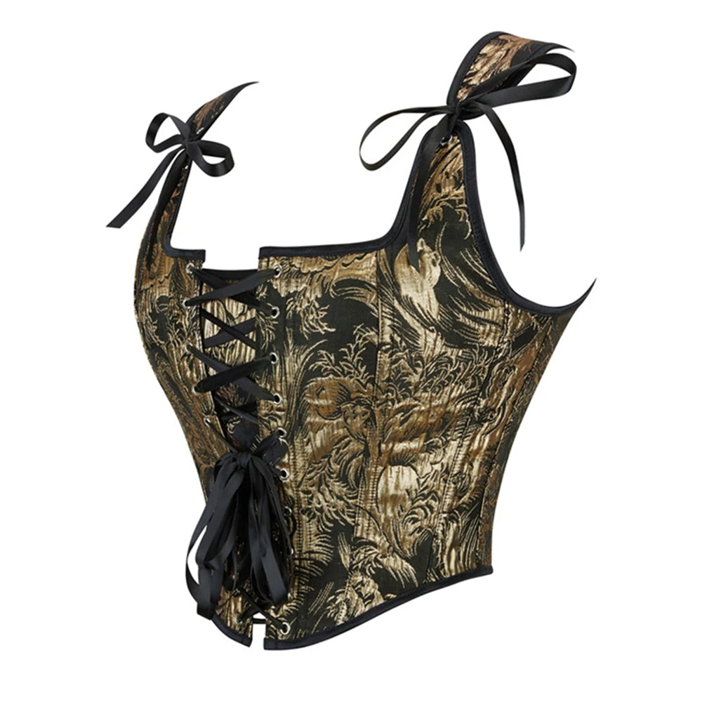 Victorian Style Jacquard Lace-up U-Back Corset