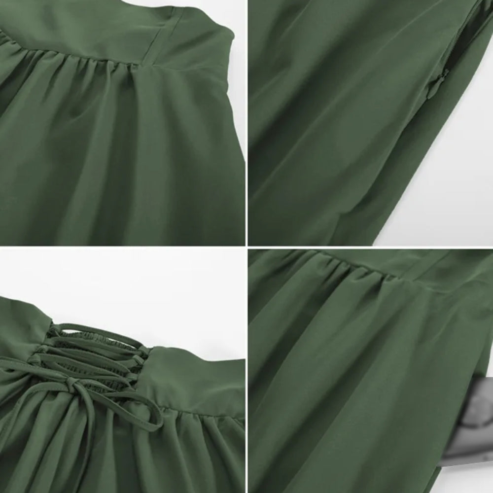 Retro Vintage Medieval Solid Color A-Line Maxi Skirt