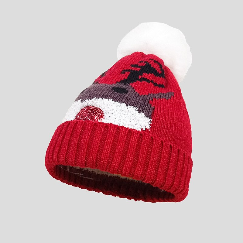 2PCS Christmas Pom Pom Knit Beanie