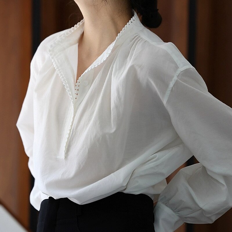 French Minimalist Style Vintage Blouse