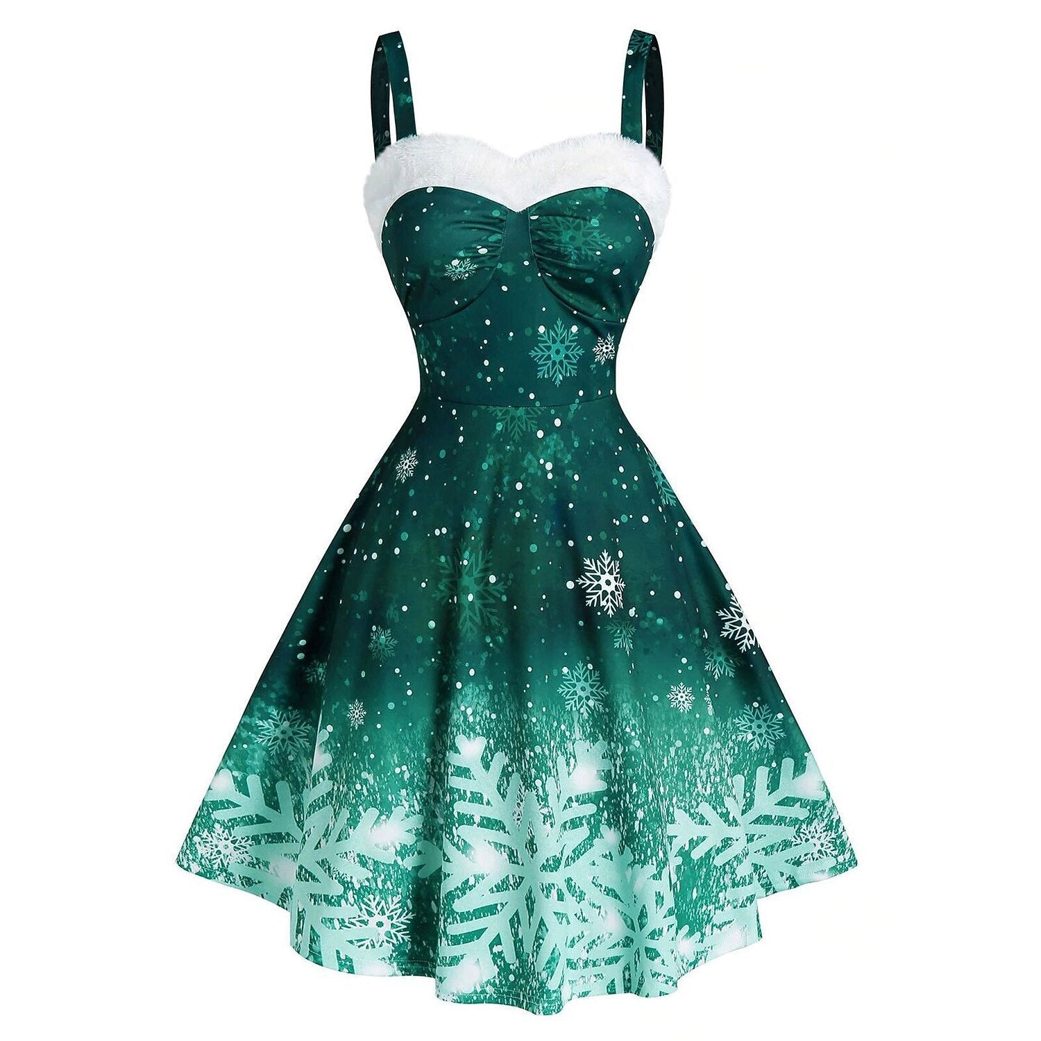 Christmas Vintage Snowflake A-Line Dress