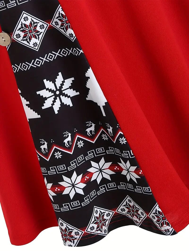 Christmas Snowflake Print Dress