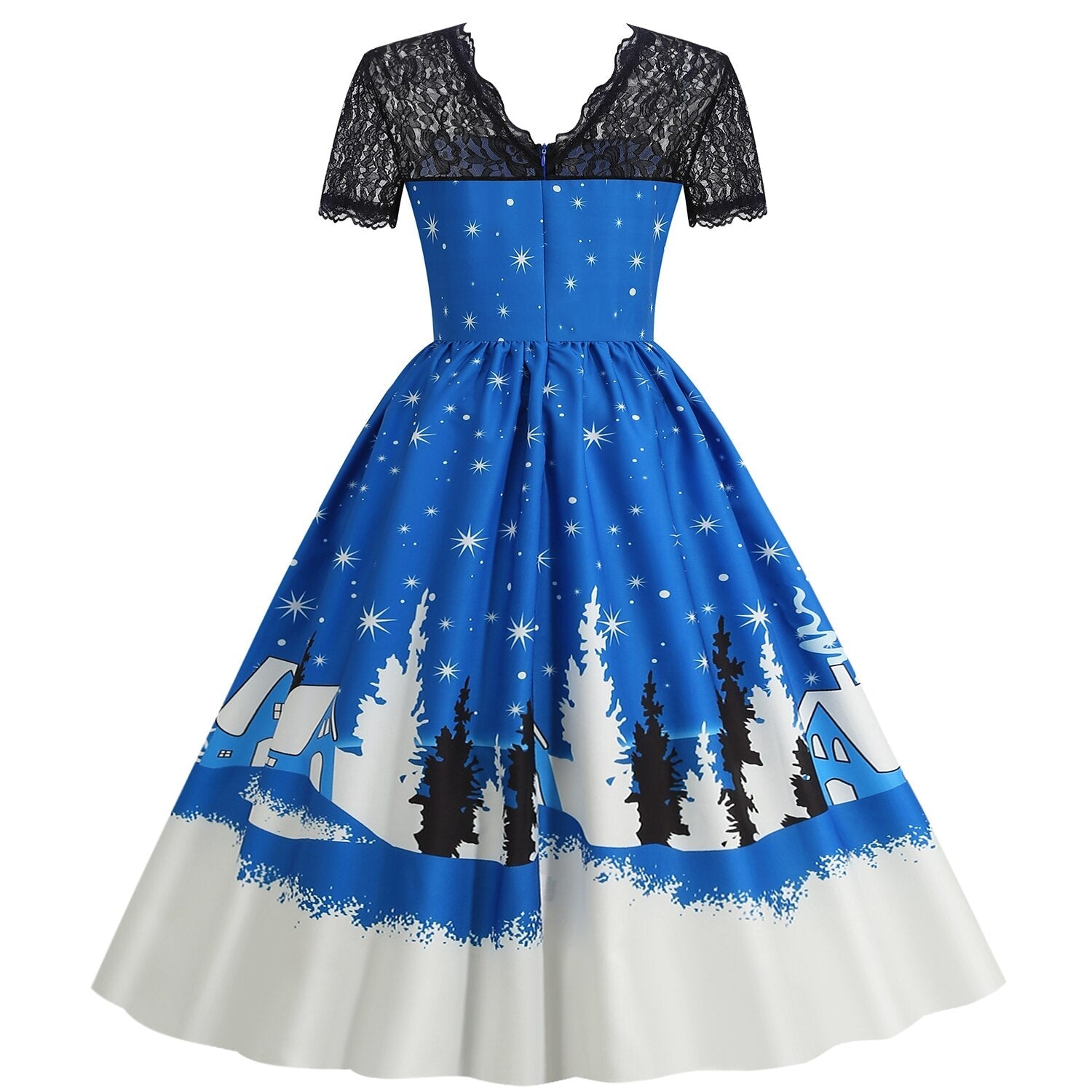 Christmas Vintage Lace Swing Dress