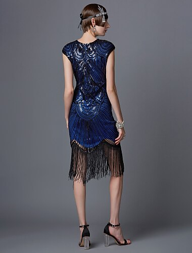 Art Deco Sequin Tassel Flapper Cocktail Dress