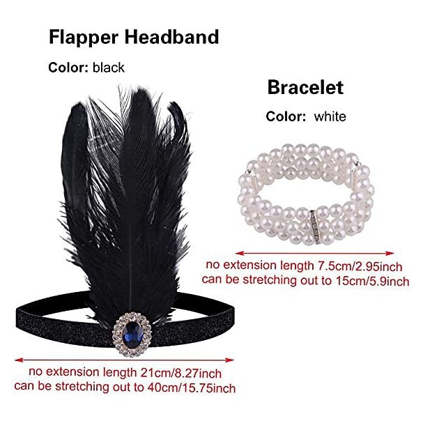 V-Neck Art Deco Flapper Dress with ACCs