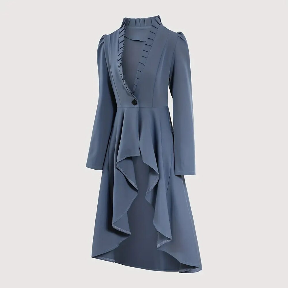 Steampunk High - Low Hem Long Jacket Dress