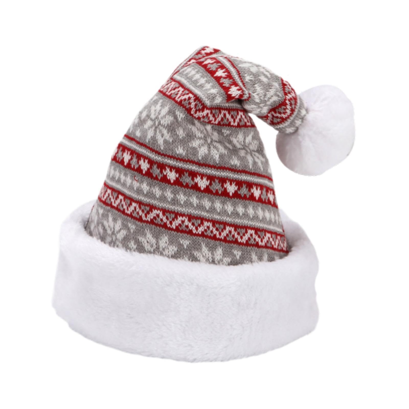 Christmas Nordic Knit Santa Pom-Pom Hat