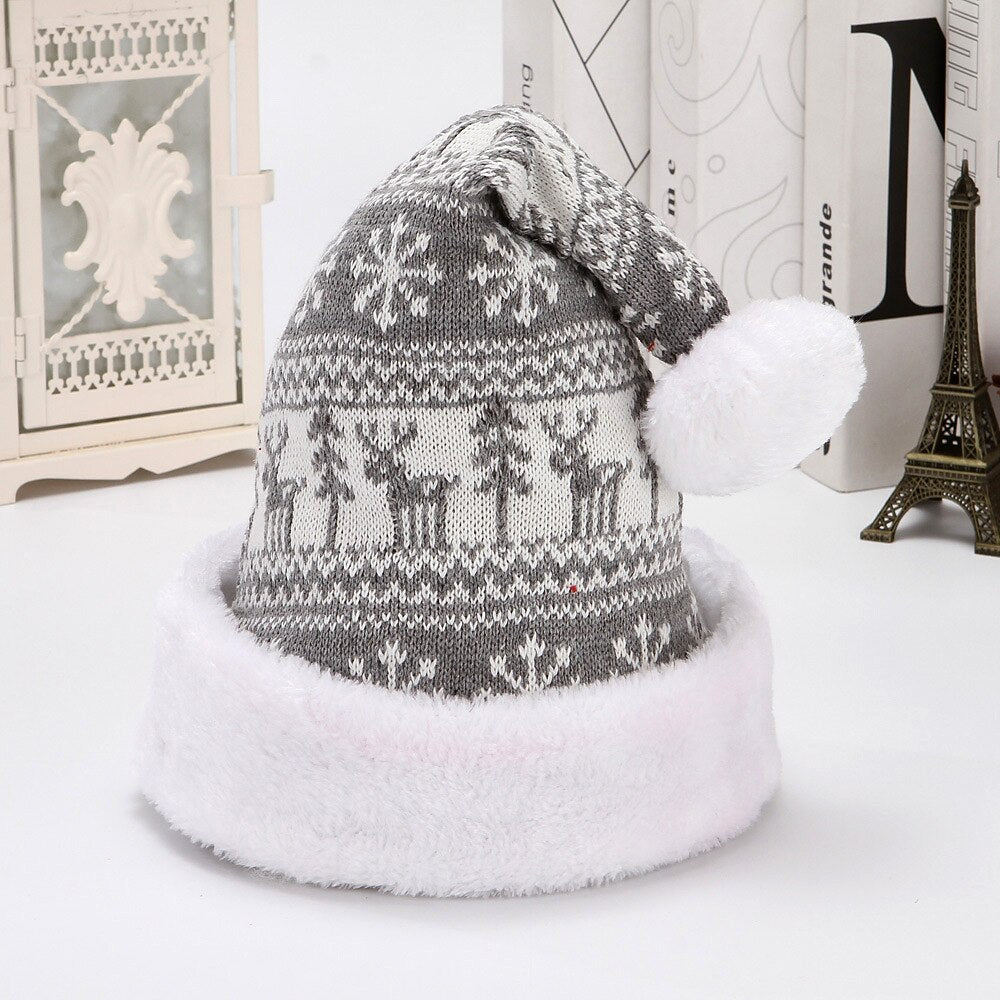 Christmas Nordic Knit Santa Pom-Pom Hat
