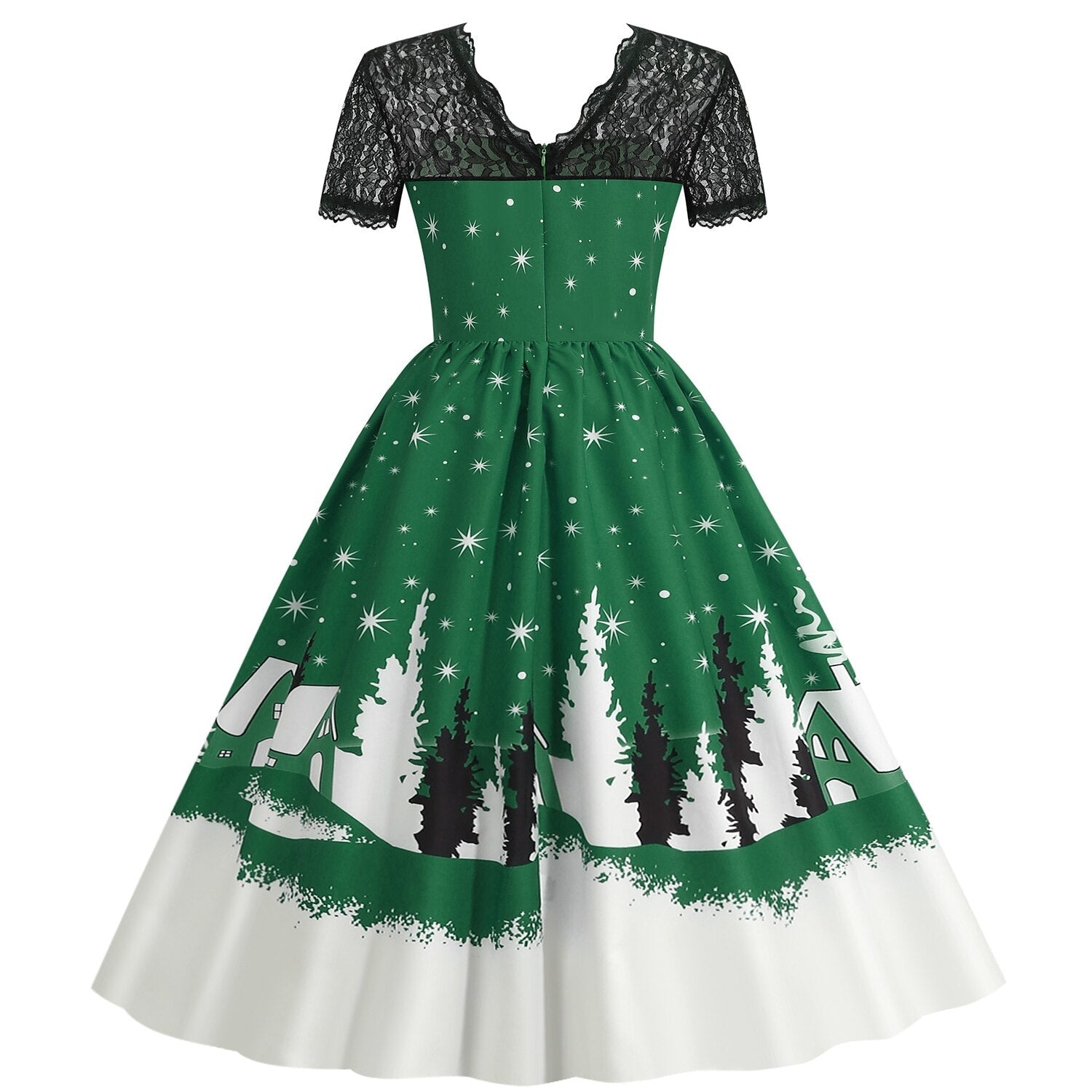 Christmas Vintage Lace Swing Dress