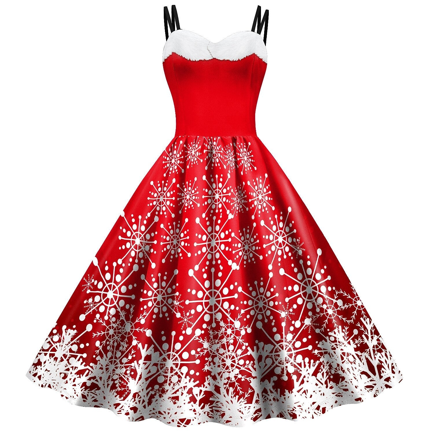 Christmas Vintage Snowflake Santa Pin-up Dress