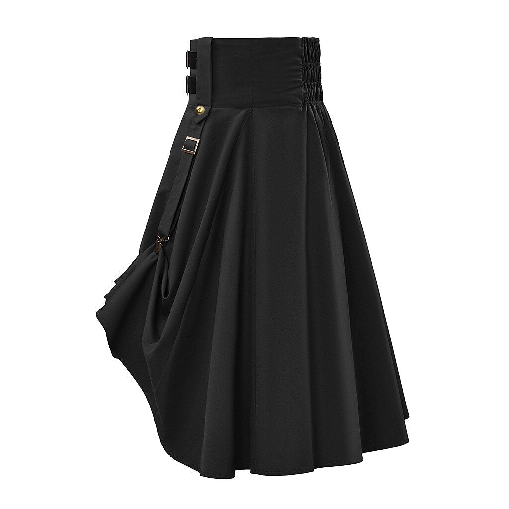 Steampunk Skirt Length Adjustable Skirt With Pocket