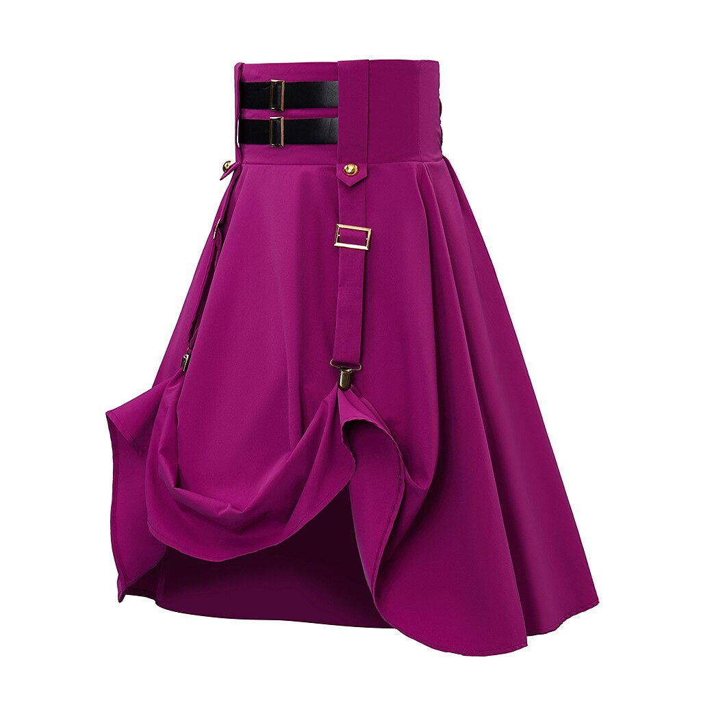 Steampunk Skirt Length Adjustable Skirt With Pocket