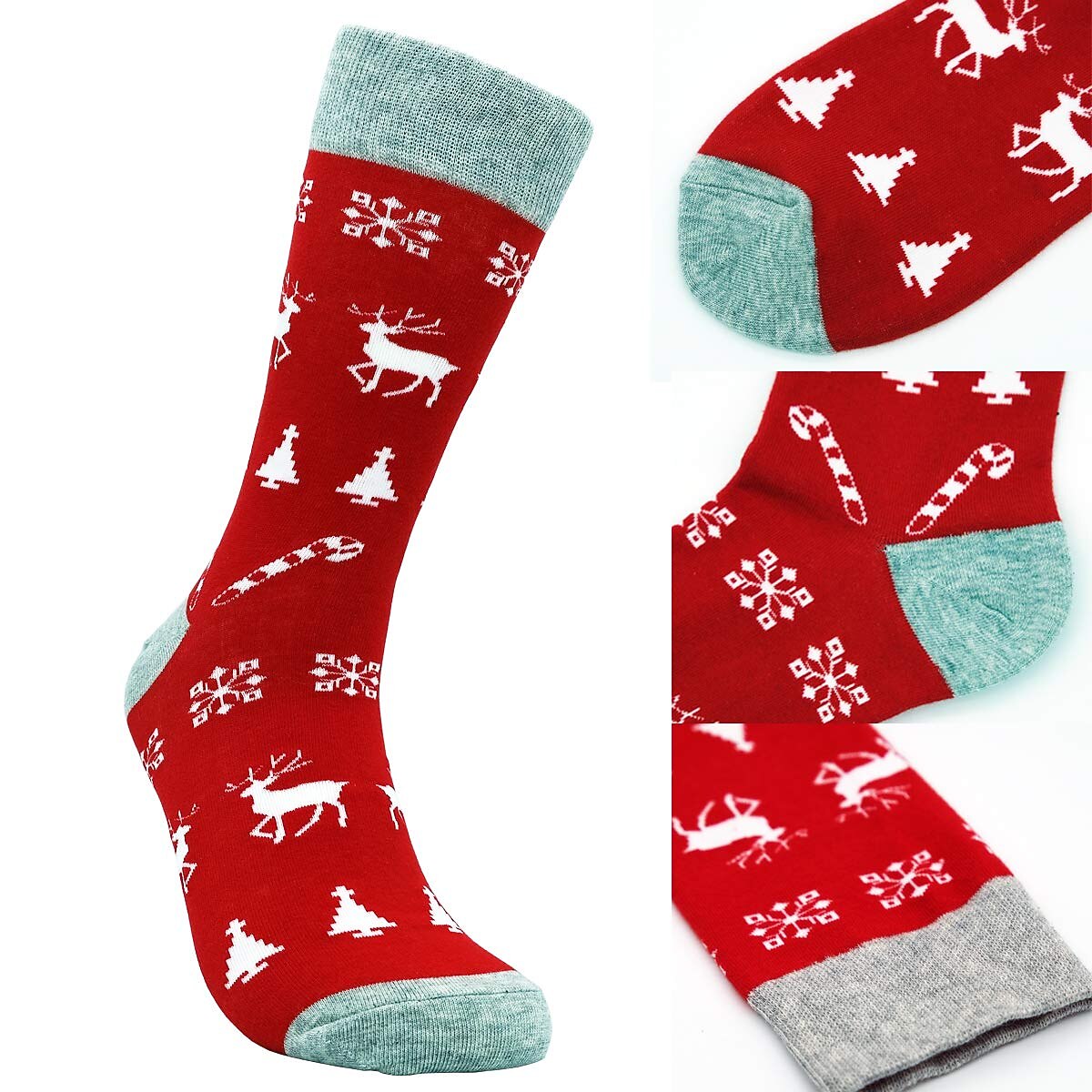 4PCS Christmas Patterned Socks