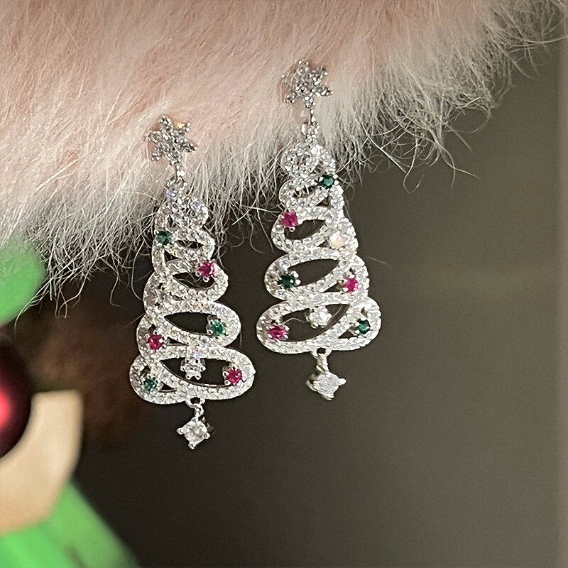 Christmas Rotating Tree Earrings