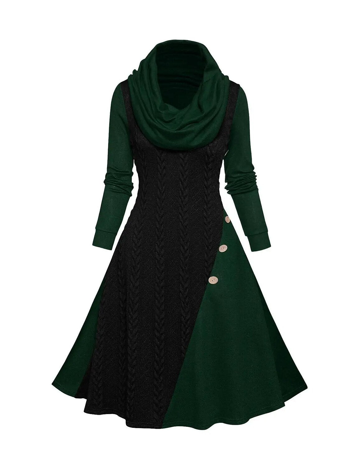 Christmas Chic Cowl Neck Sweater Dress