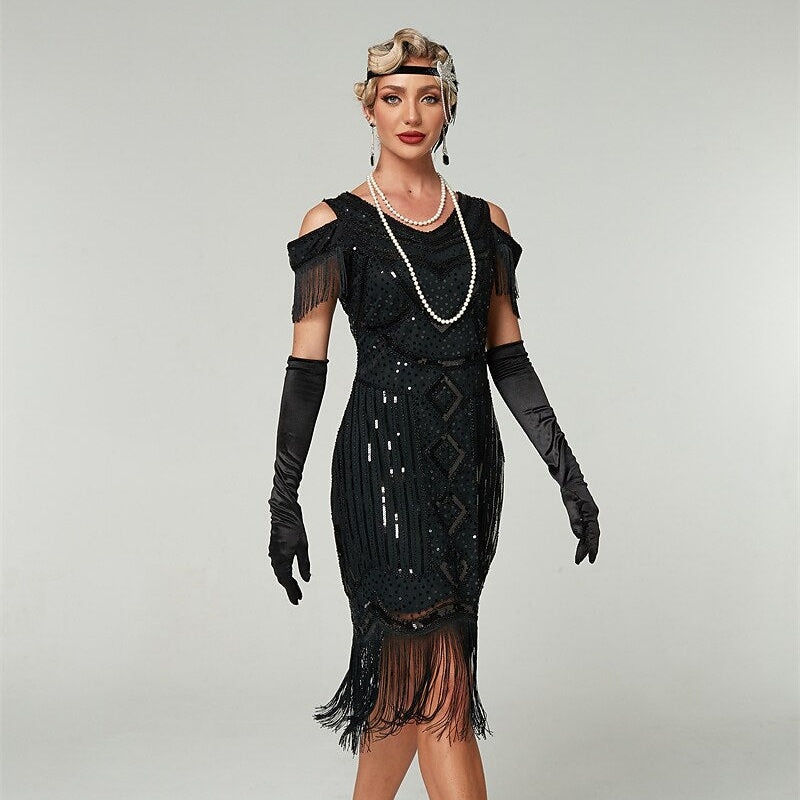 Sequin Art Deco Flapper Dress