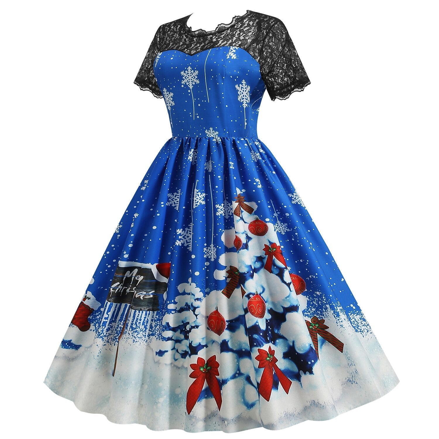 Christmas Vintage Lace Swing Dress
