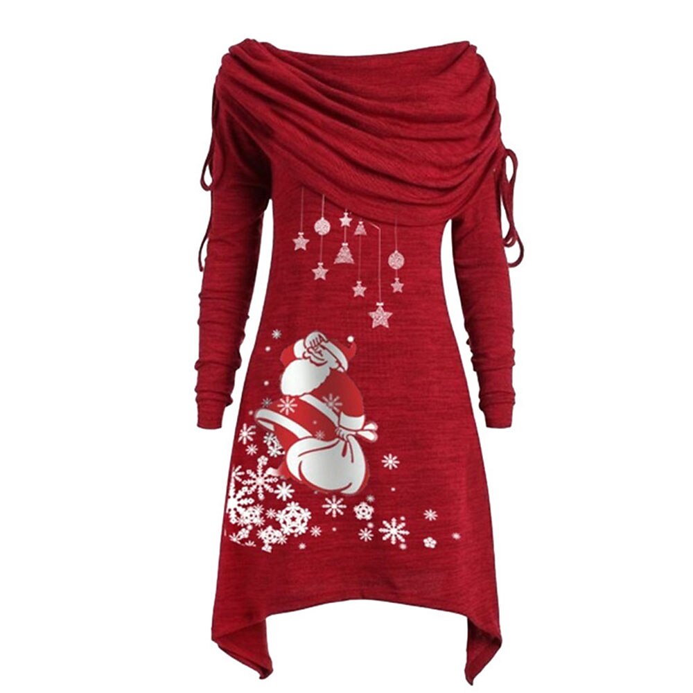 Christmas Cozy Santa Claus Tunic Dress