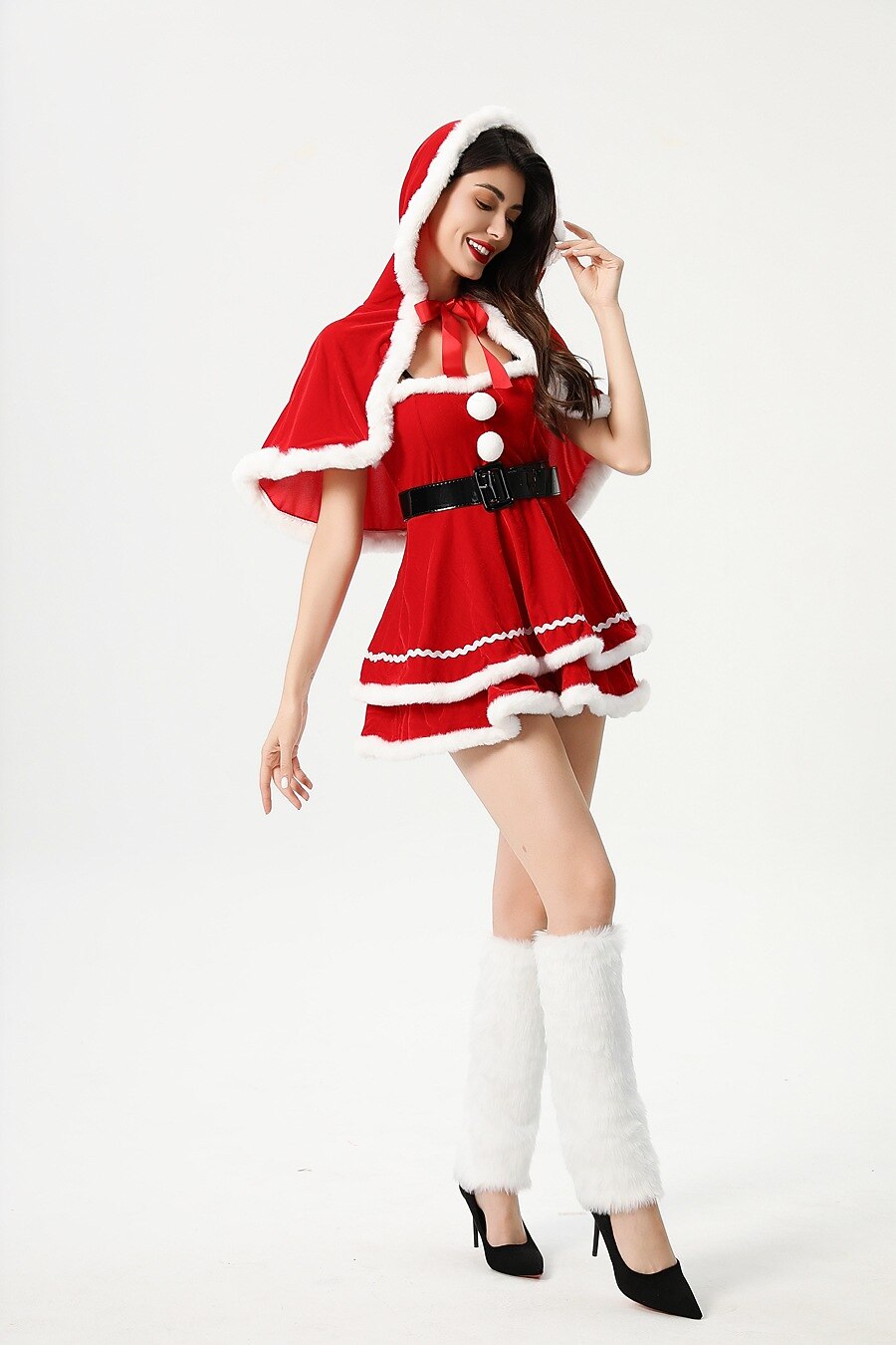 Women's Mrs. Claus Costume with Cape