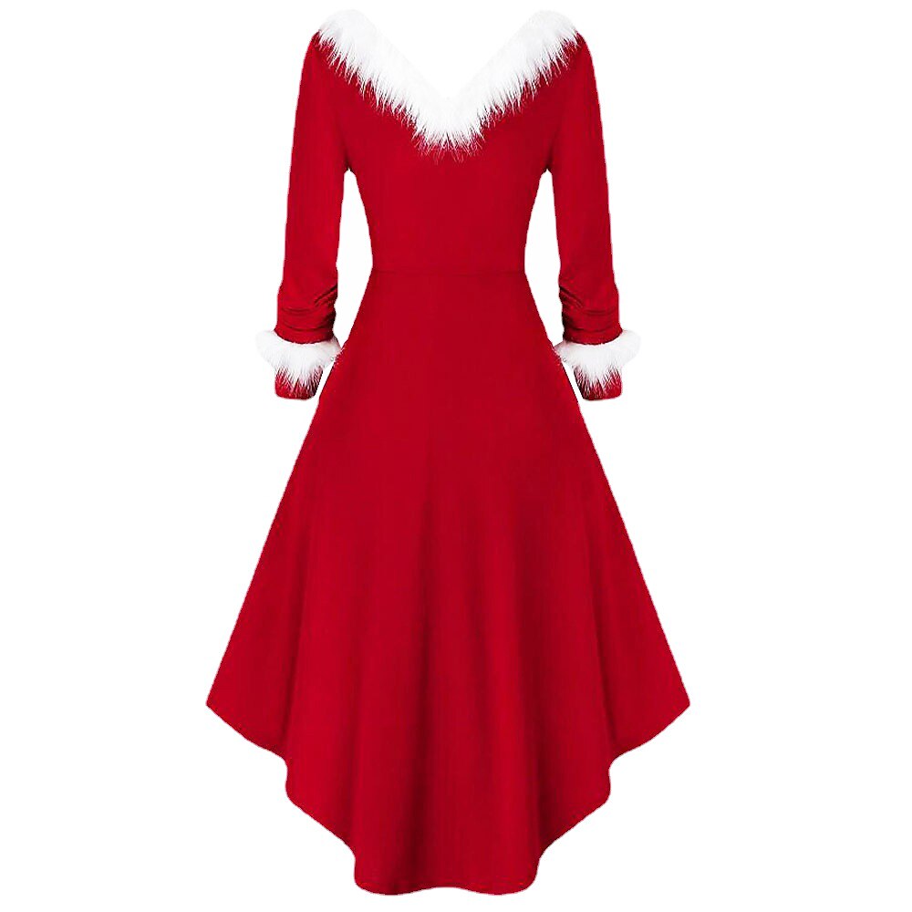 Christmas Glamorous Santa High-Low Dress