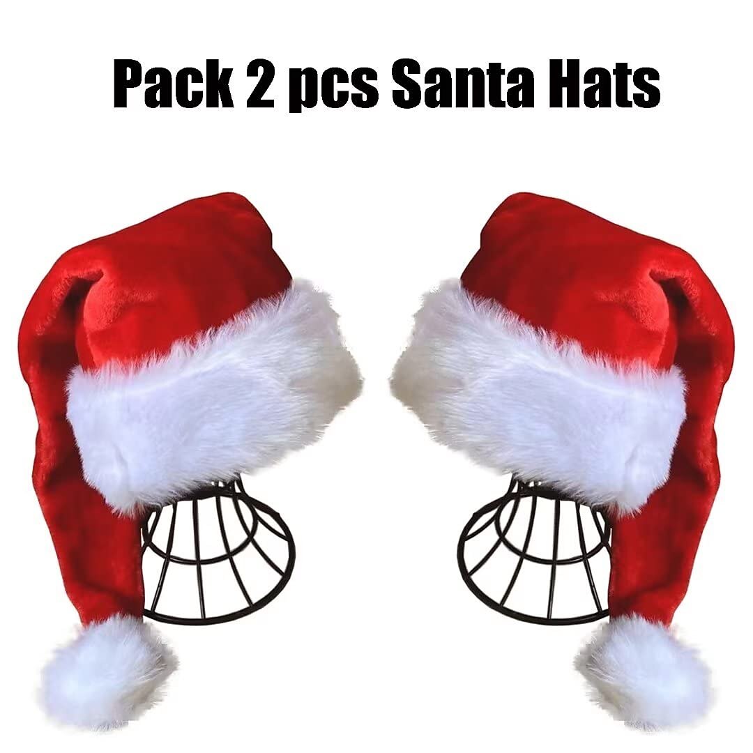 2 PCS Christmas Santa Claus Plush Hat