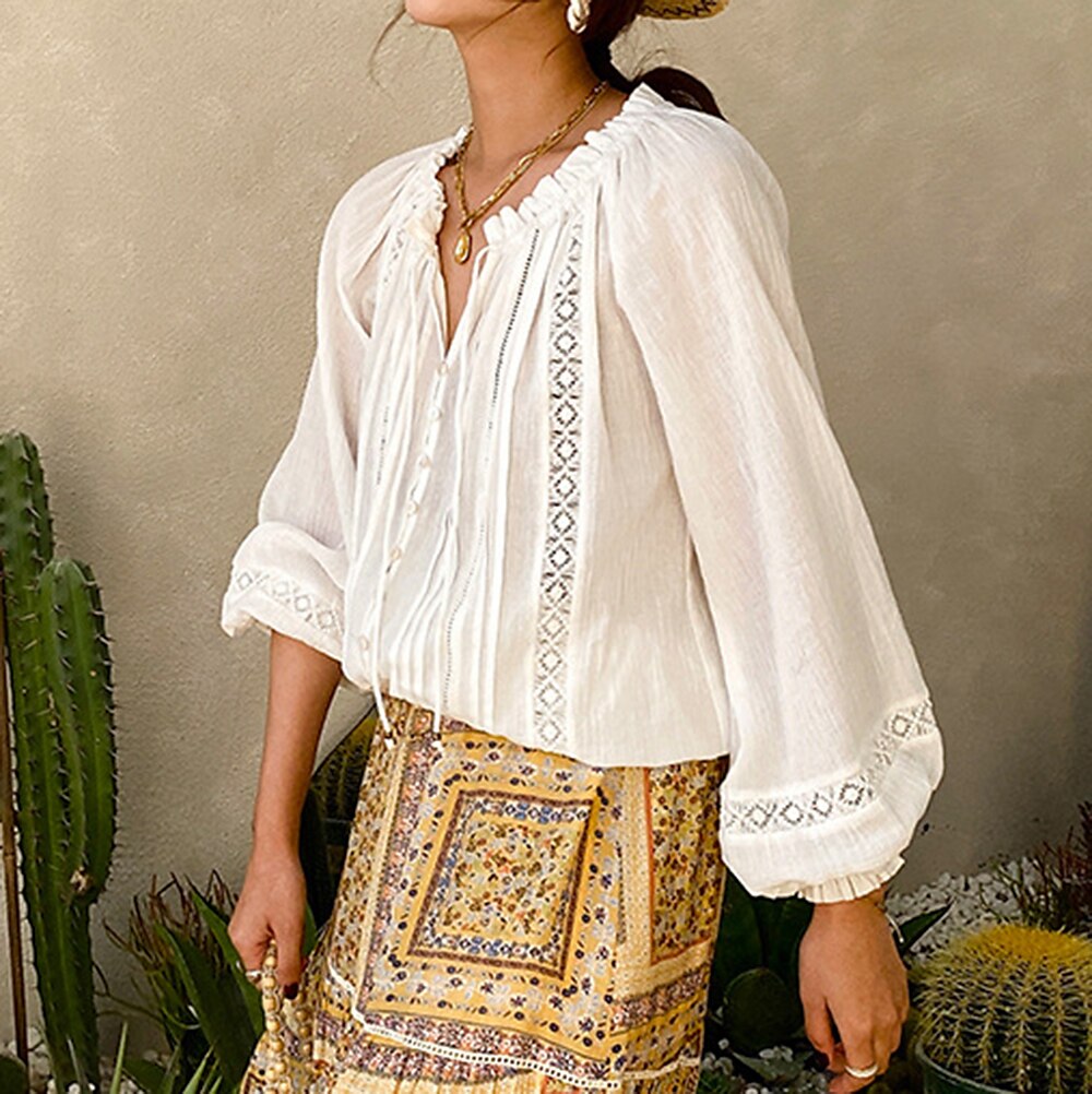 Classic Pleated Bohemian Blouse