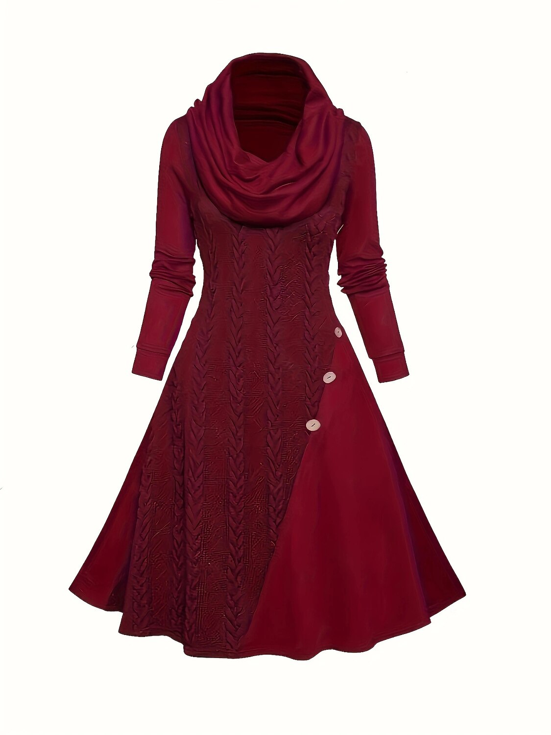 Christmas Chic Cowl Neck Sweater Dress