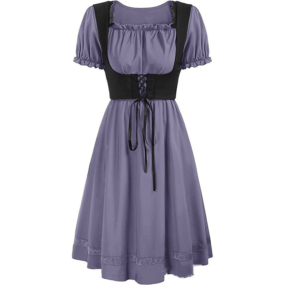 Renaissance Puff Sleeve Knee-Length Dress