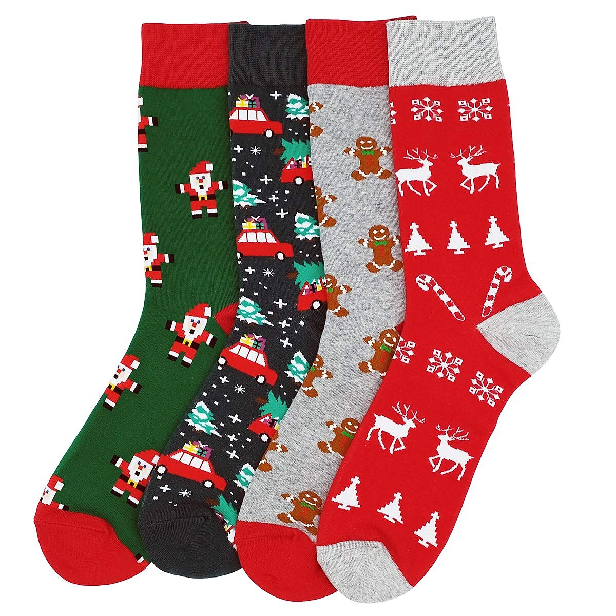 4PCS Christmas Patterned Socks