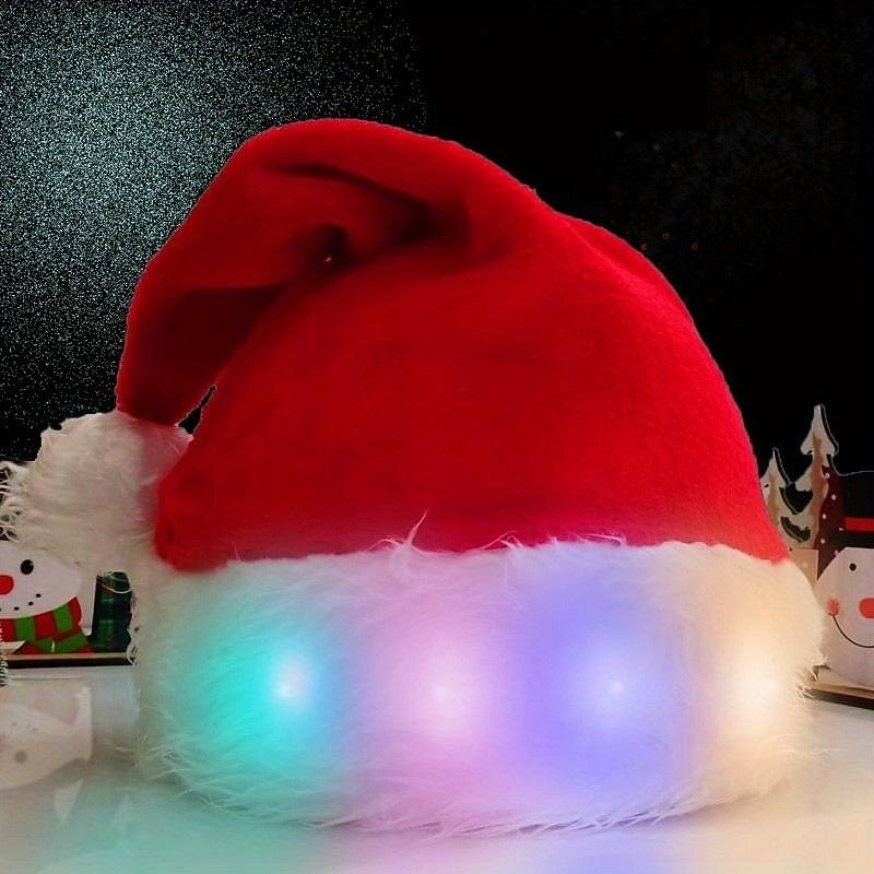 Christmas Plush Light-Up Santa Hat