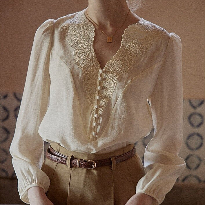 Victorian Style Embroidery Blouse