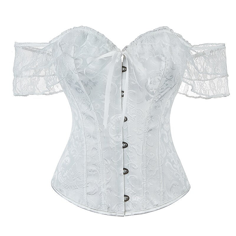 Victorian Corset Gothic Satin Lace Bustier