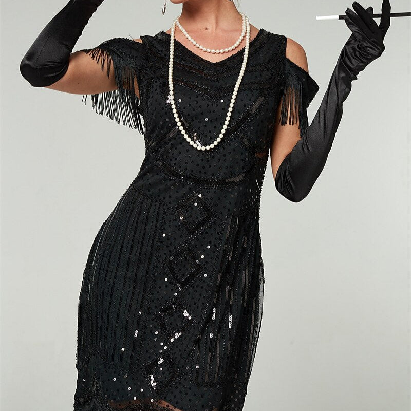 Sequin Art Deco Flapper Dress
