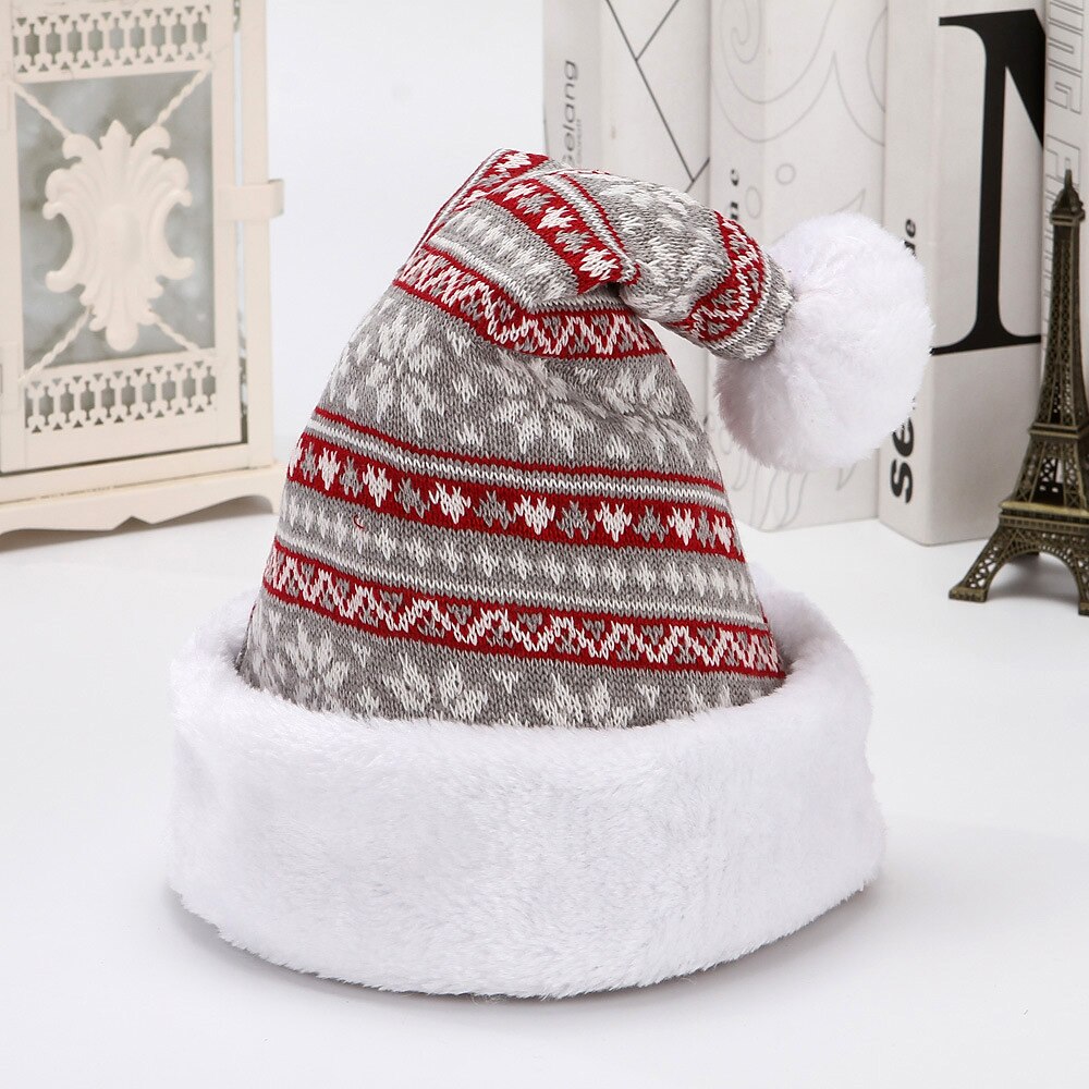 Christmas Nordic Knit Santa Pom-Pom Hat
