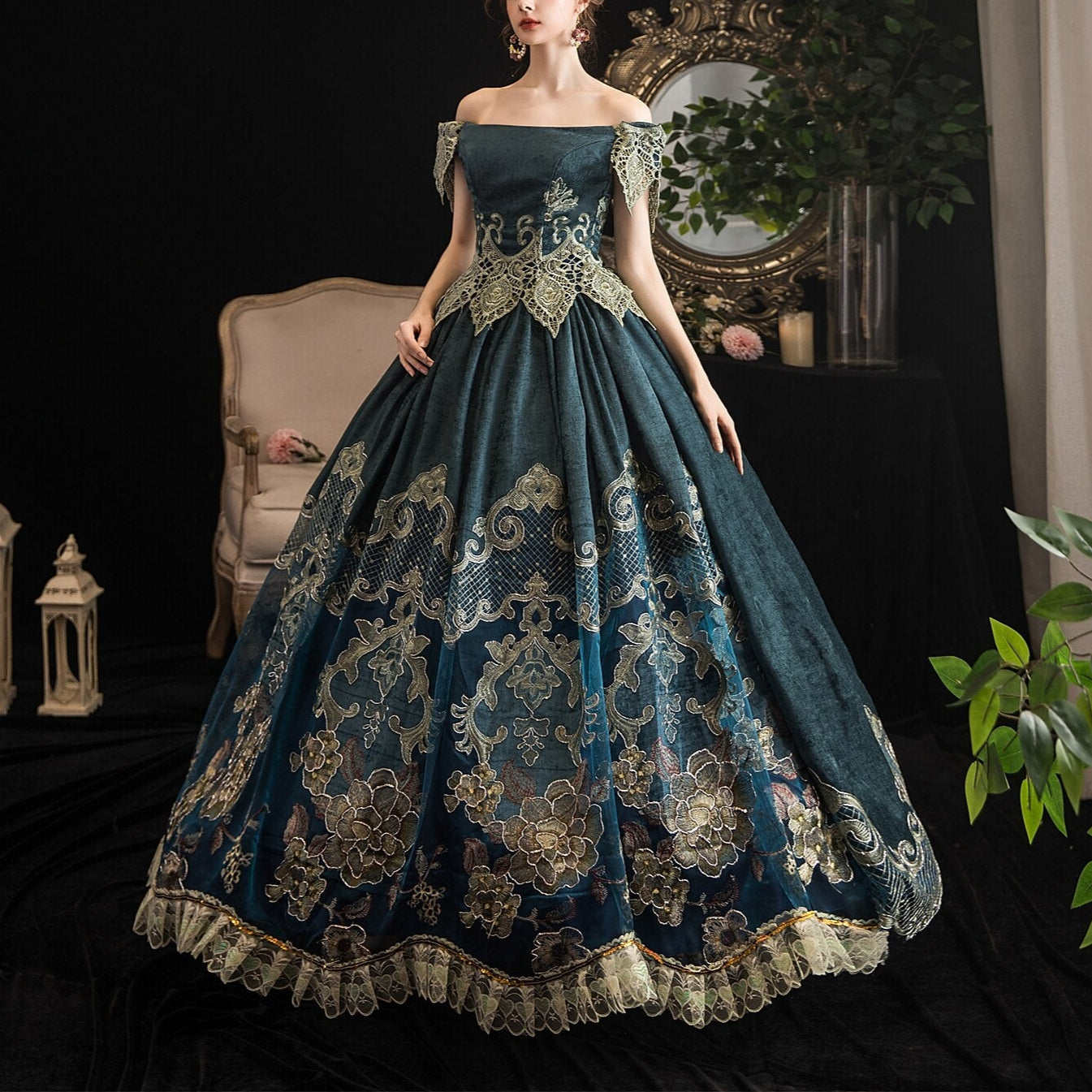 Victorian Crinoline Style Ball Gown