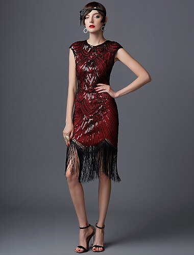 Art Deco Sequin Tassel Flapper Cocktail Dress