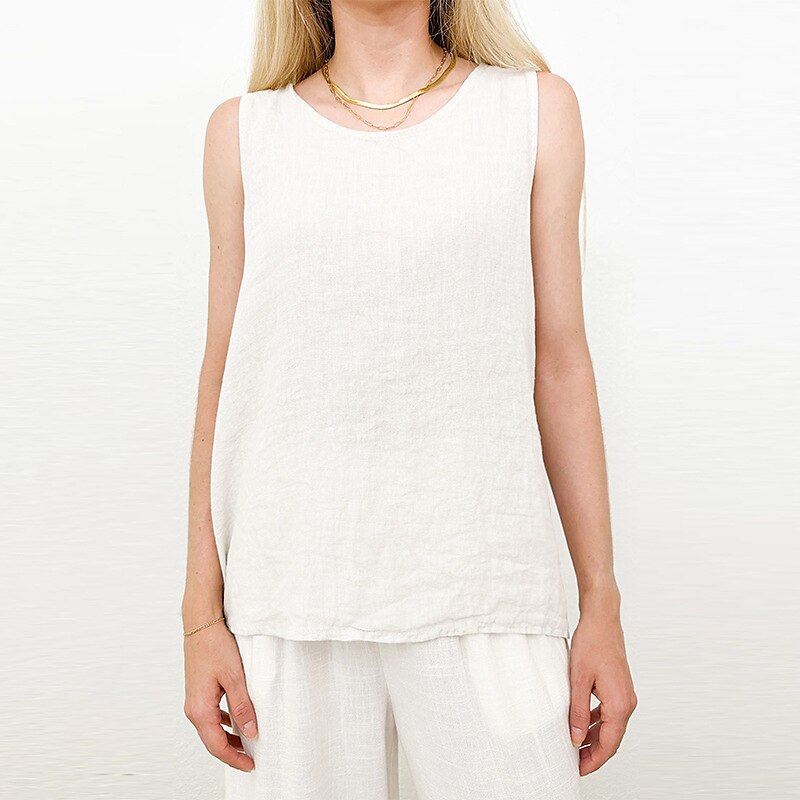 Women Classic Linen Tank Top