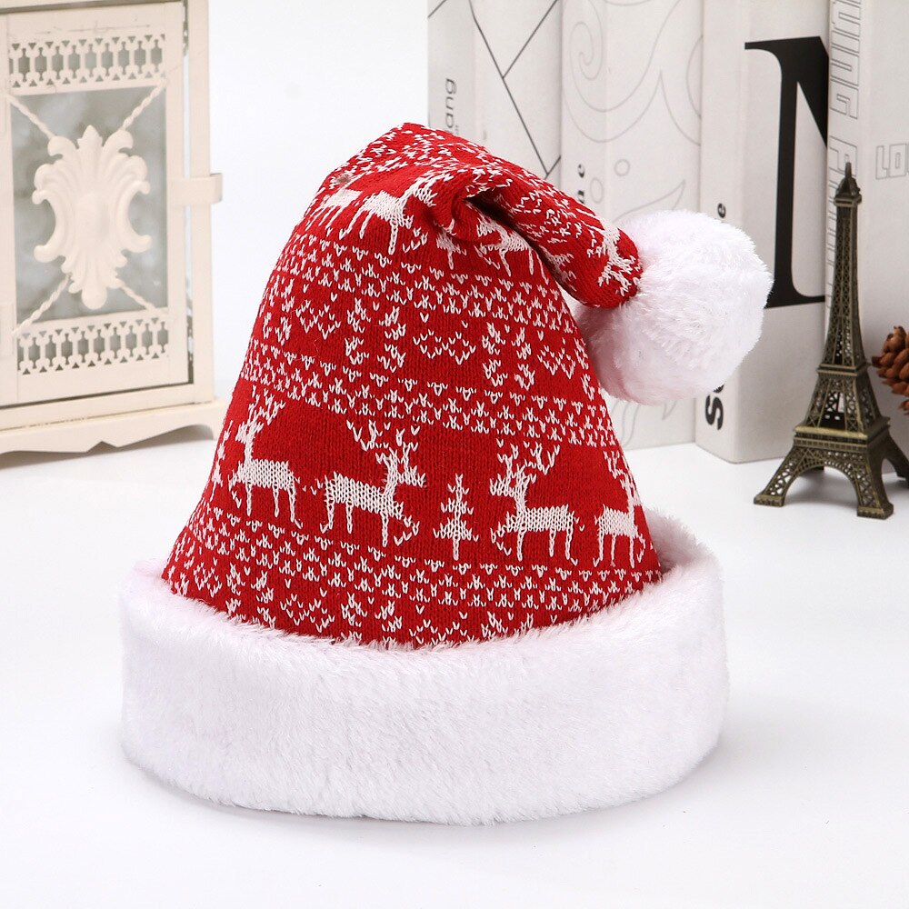 Christmas Nordic Knit Santa Pom-Pom Hat