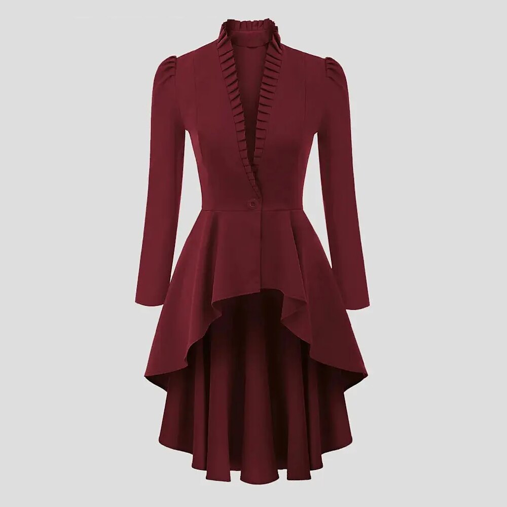 Steampunk High - Low Hem Long Jacket Dress