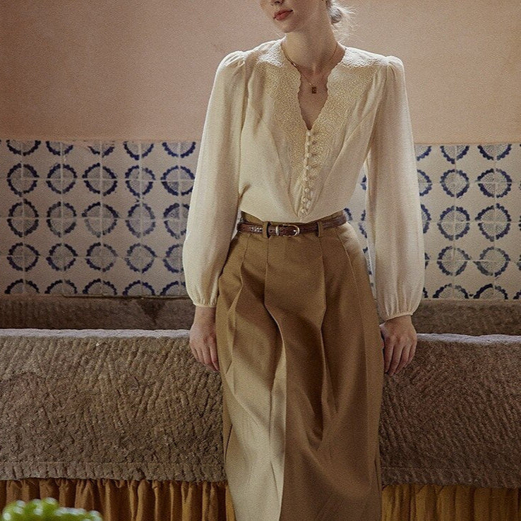 Victorian Style Embroidery Blouse