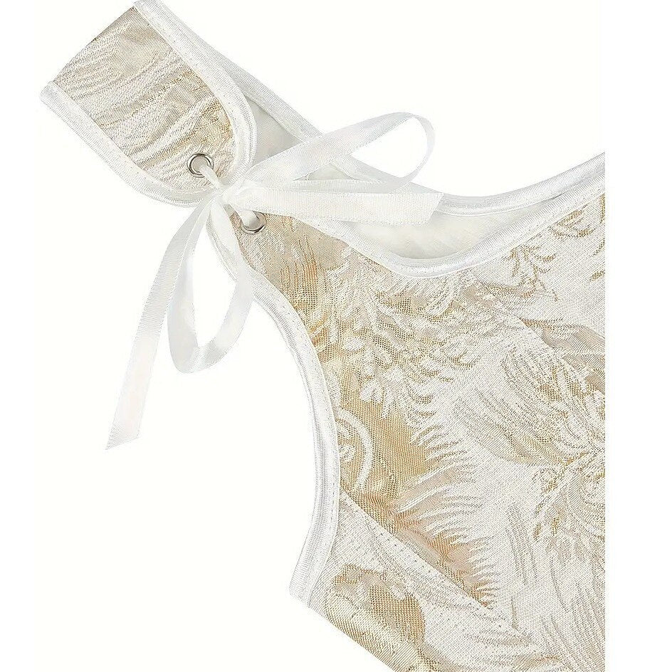 Victorian Style Jacquard Lace-up U-Back Corset