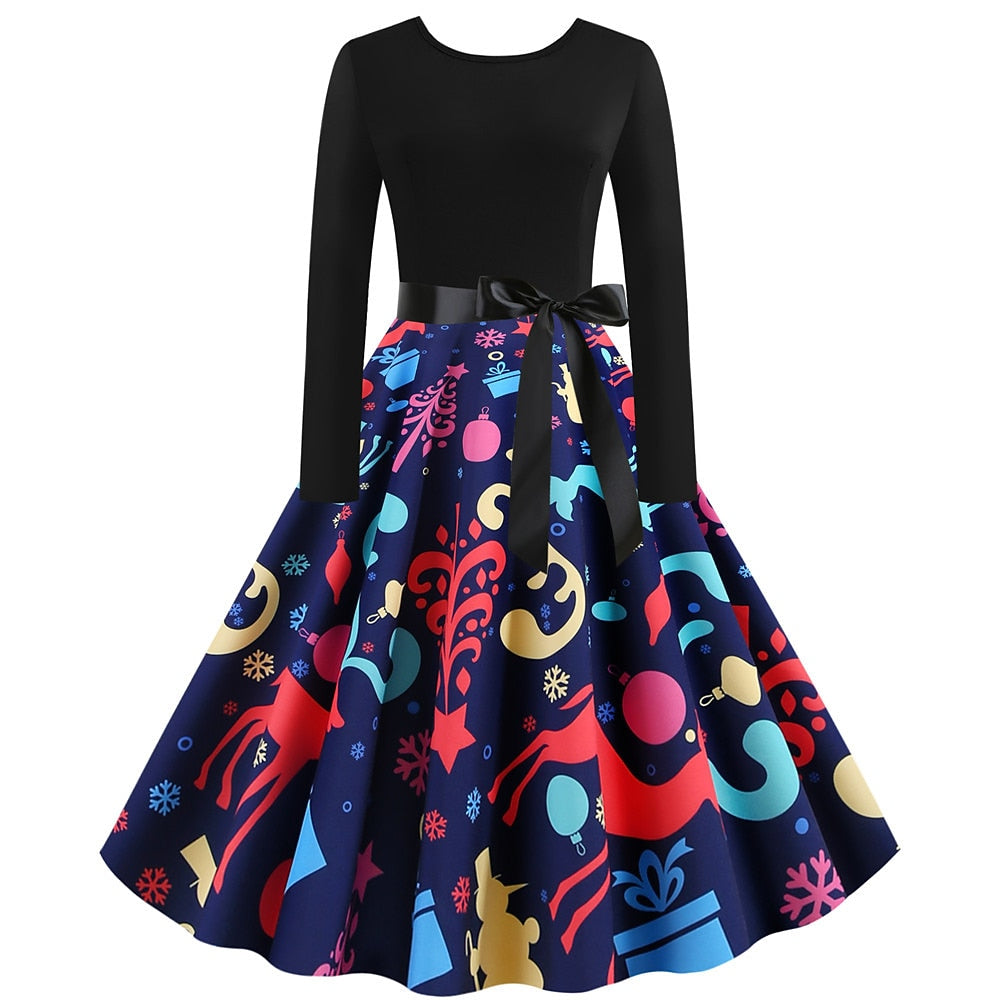 Xmas Fit & Flare A-Line Dress