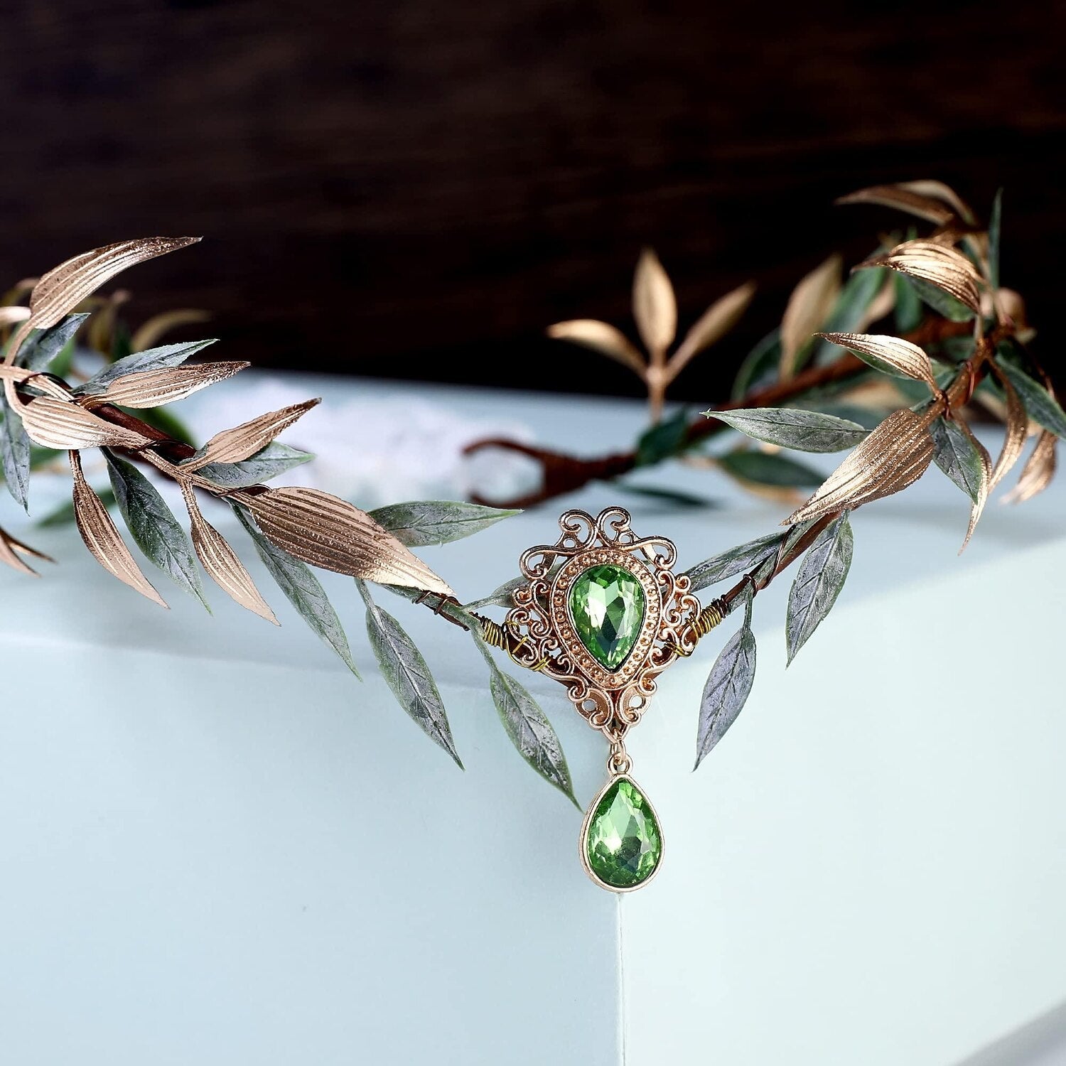 Fairy Leaf Rhinestone Princess Headpiece