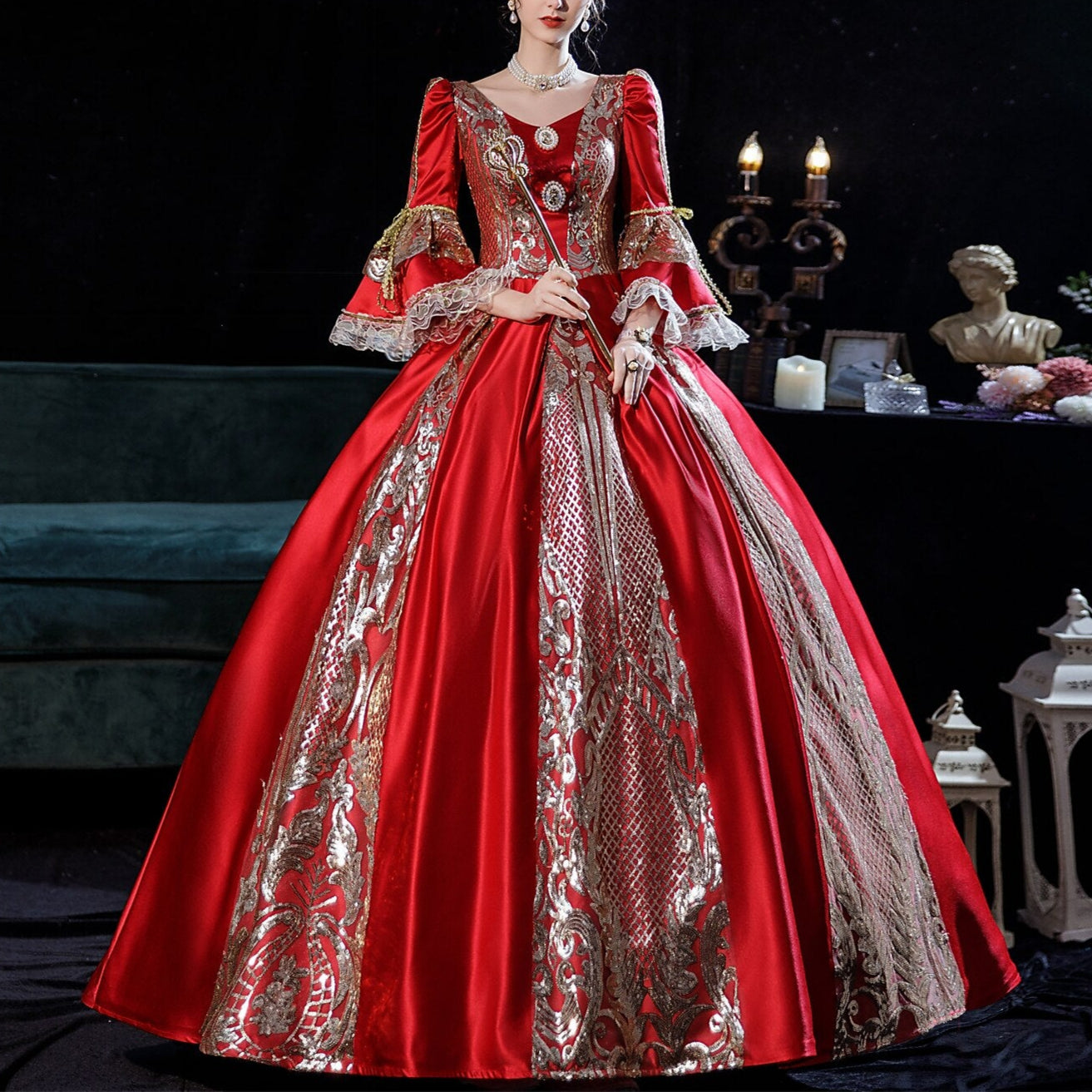Rococo Marie Antoinette Style Court Gown